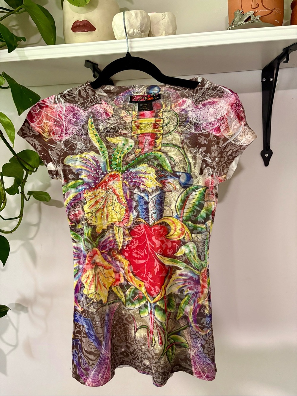 Colorful Floral Print Women's Top